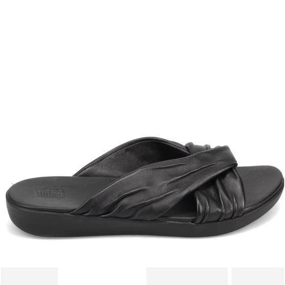 Flip flop leather black sandals size 5 - Picture 1 of 10